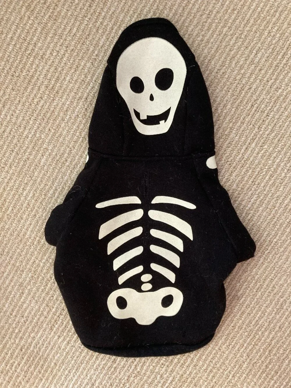 Glow in the Dark Skeleton Dog & Cat Hoodie Sz Small